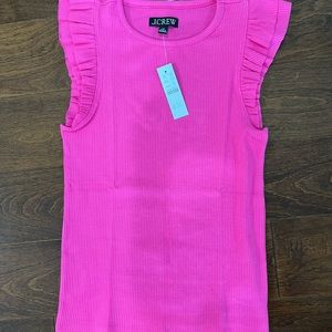 J.crew vintage rib ruffle-sleeve shirt